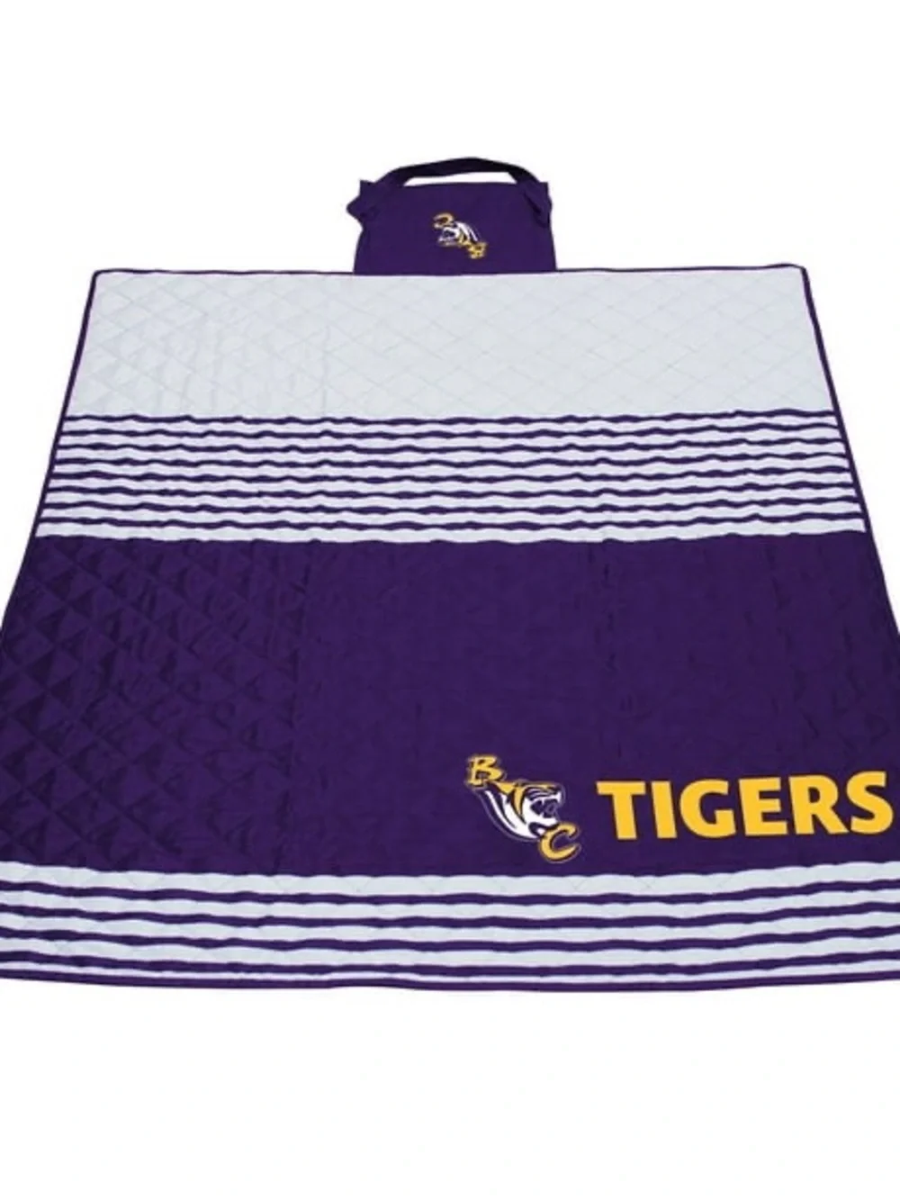 Benedict College Tigers Purple & White Quilted Outdoor Throw Blanket 60x70”